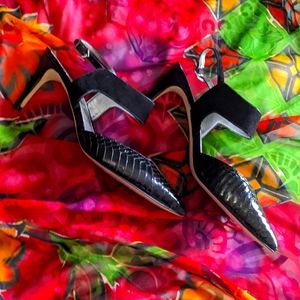 Sam Edelman black leather 3" heels